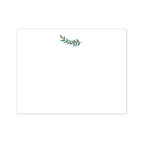 Illustrated green garland with yellow buds designed by Viola and Beatrice Stationers