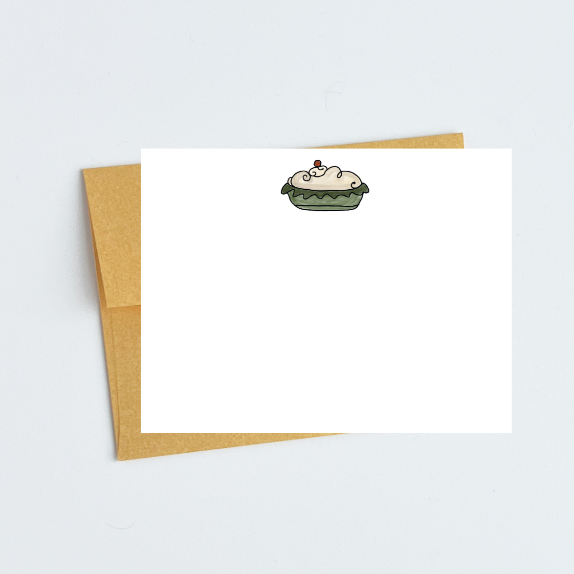 Holiday Pie illustration note card designed by Viola and Beatrice Stationers