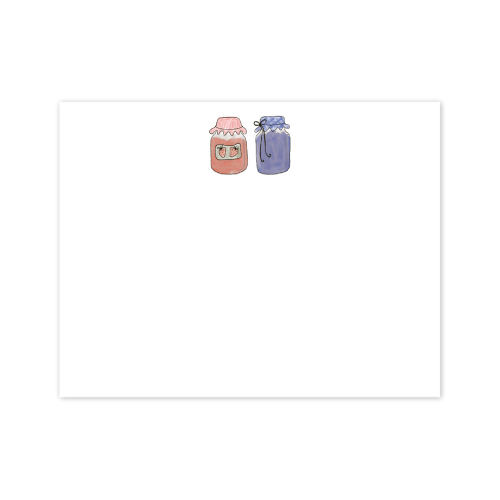 two illustrated jam jars designed by viola and beatrice stationers