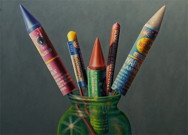 FIREWORKS FLORAL (IN GREEN VASE)