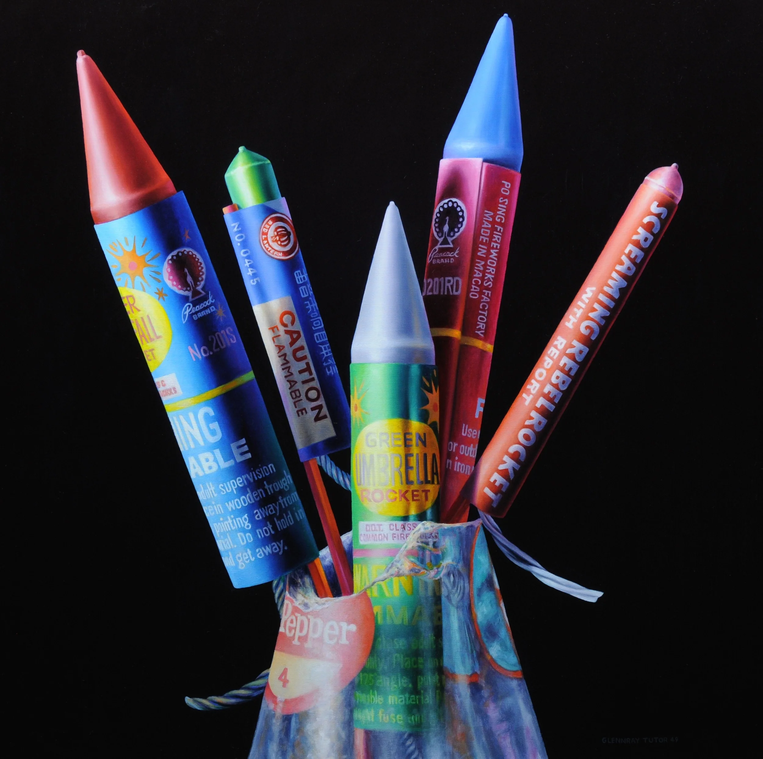 FIREWORKS FLORAL (WITH BROKEN DR. PEPPER)