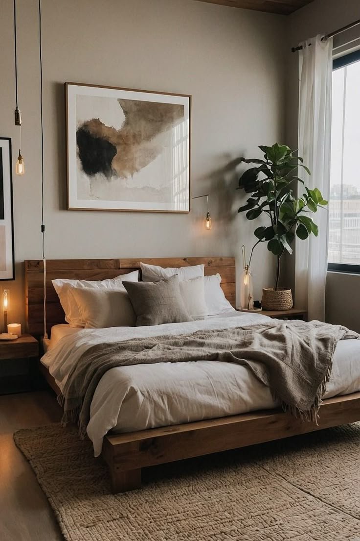 Warm Earth-Tone Bedroom for couples