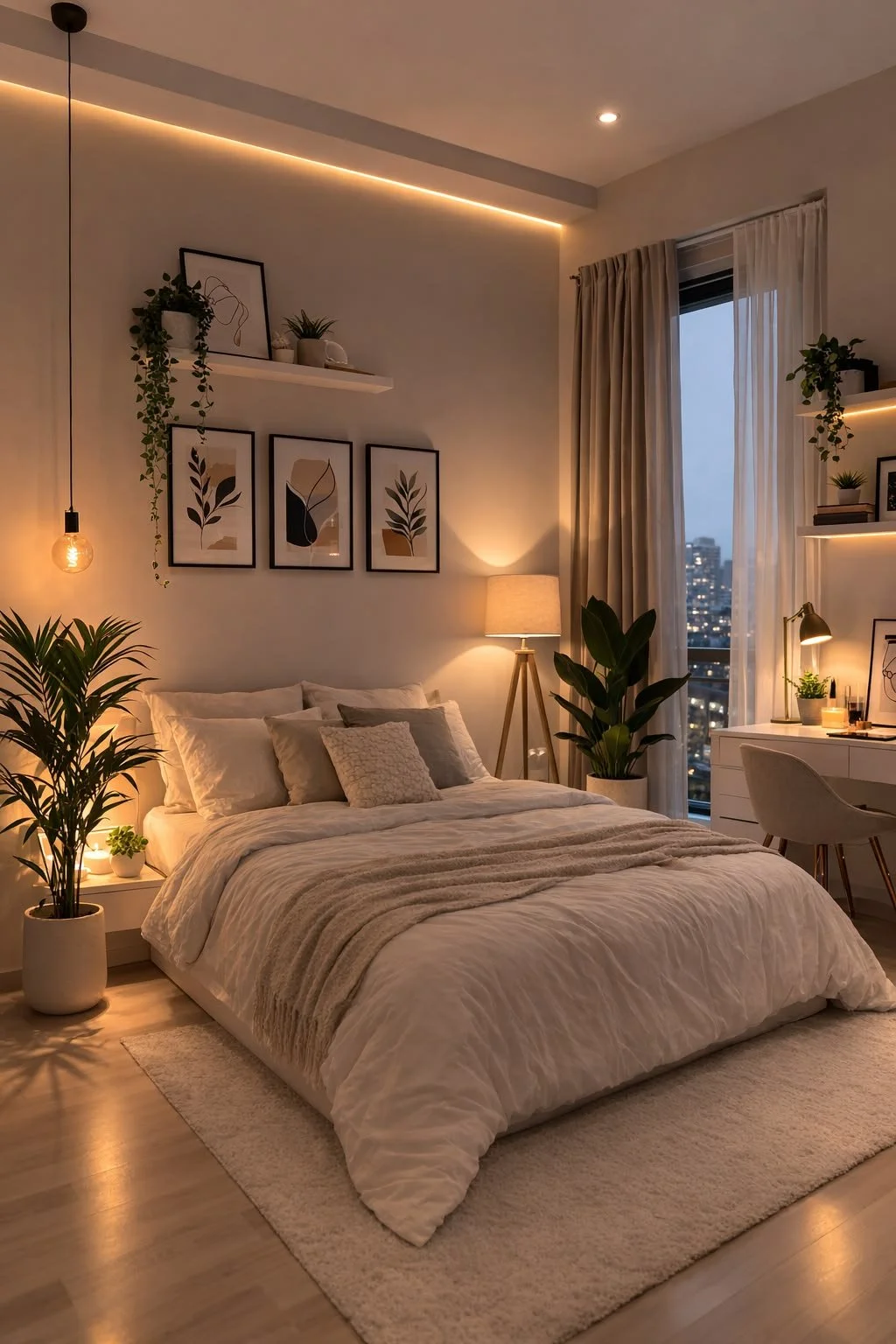 Romantic Soft-Lighting Bedroom decor for couples