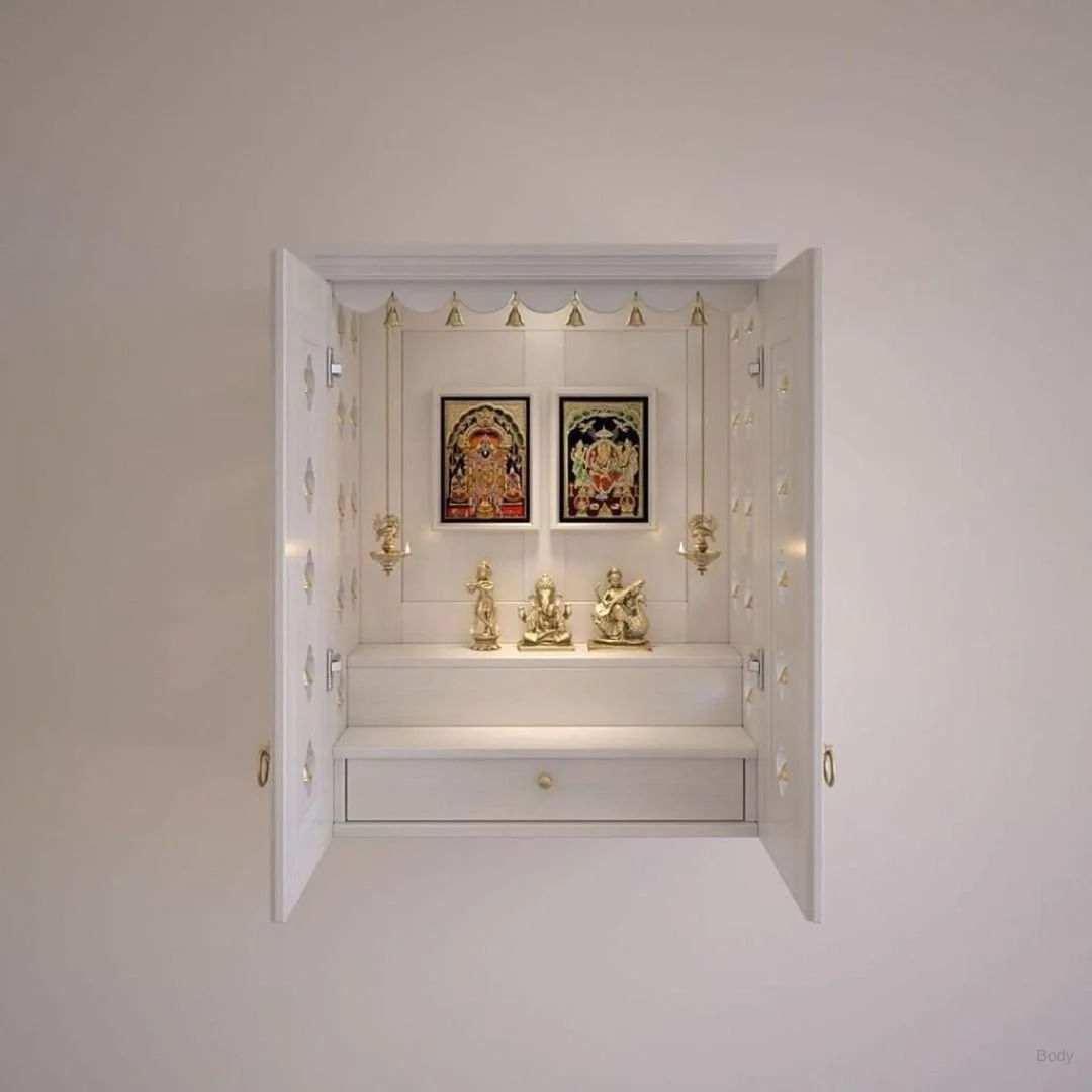 Closed-door cabinet mandir