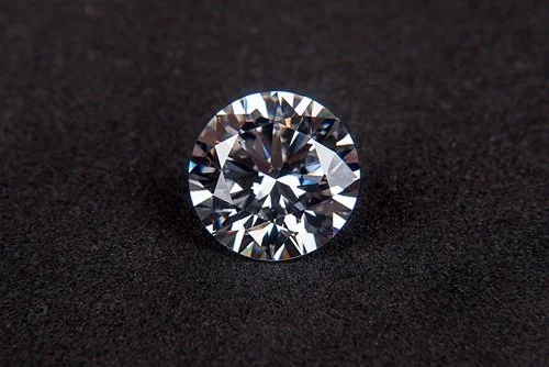 unset diamond on a black fabrick