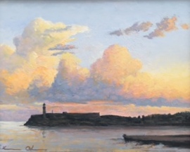 From our Balcony Harbor Entrance oil on panel 11x14.JPG
