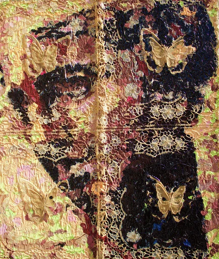 Drops on the Surfaces #7 enamel, varnish on metal panel 24 x 20