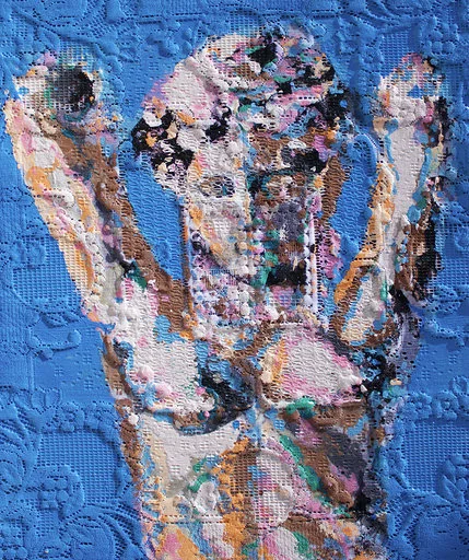 Drops on the Surfaces #11 enamel, varnish on metal panel 24 x 20