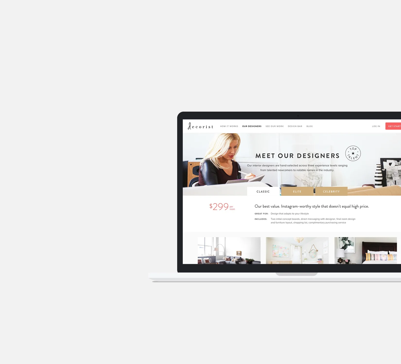 Designers listing page design