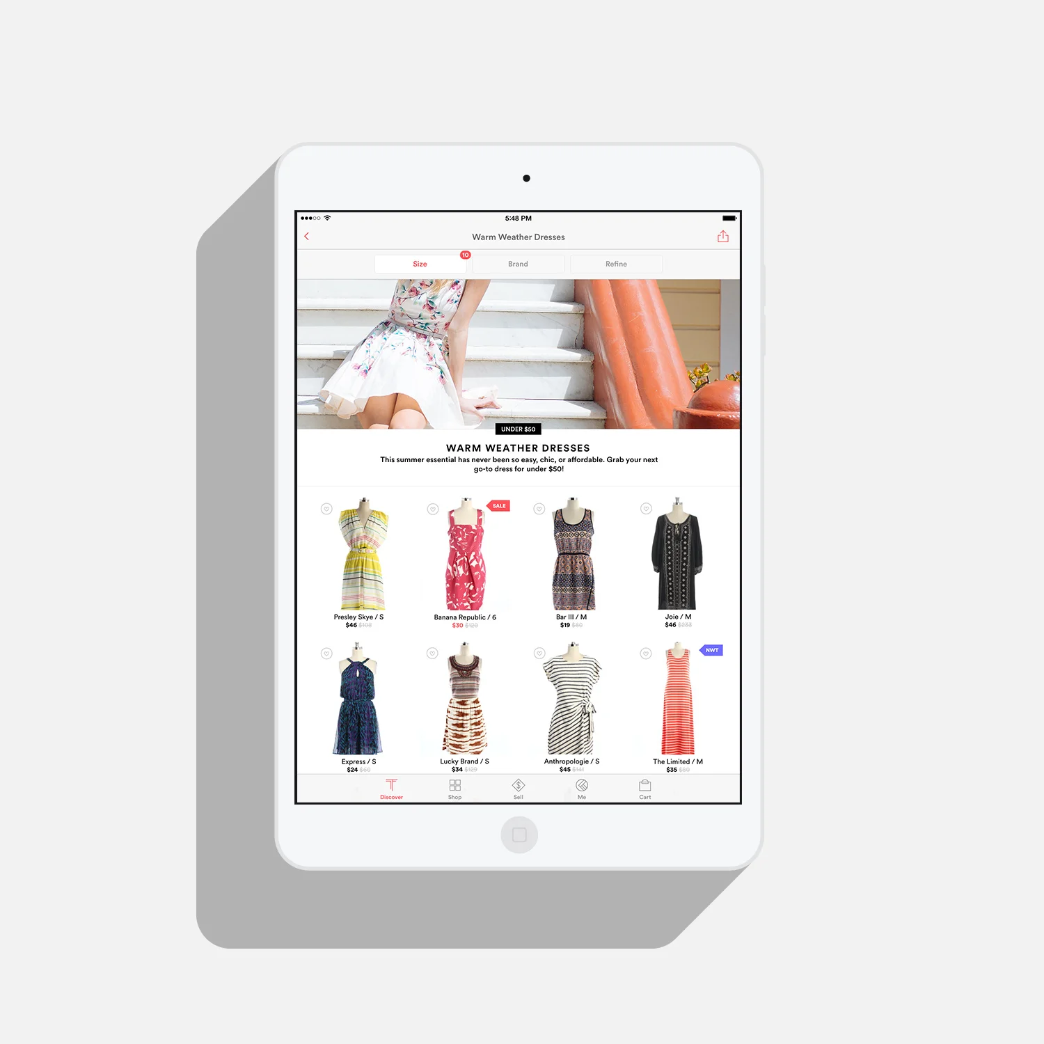 iPad app collection page