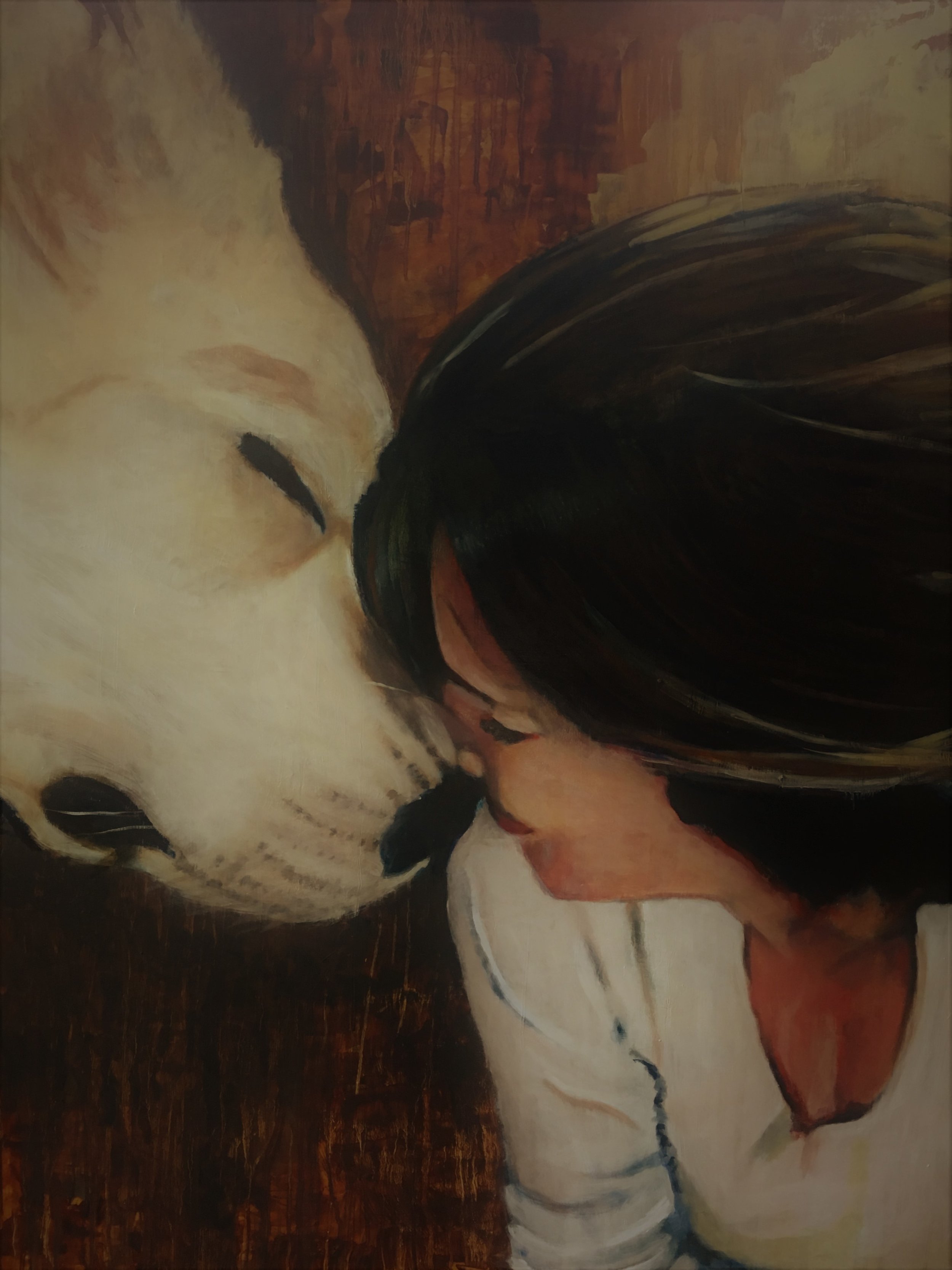 Lauren and Carl 36x48 Oil On Wood Commissioned for Private Collection
