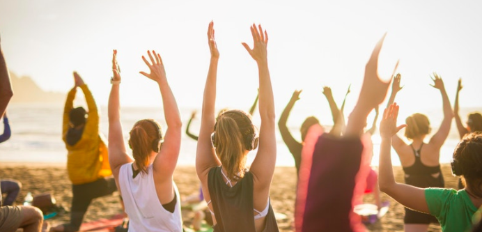 Join us for our Sunday sunset ritual class. Yoga at the golden hour with curated music, our incredible SF community! Be sure to use discount code PETERLOVE for $5 off! Silent Disco yoga means you wear headphones (we provide them!) so you can hear the yoga instruction and music. This class will be an all levels class for everyone. This class is usually big - around 100 people practicing together, peacefully, watching the waves crash and the sun set behind the pacific. It is the most picturesque, peaceful, and fun environment. We supply headphones so you can listen to the teacher + to curated music. We have an amazing community of SF students and people we welcome from around the world for every class too. This is a super special experience, and we can't wait to share it with you. This class does sell out on nice weekends. Please sign up in advance to join us! Use code PETERLOVE for $5 off!