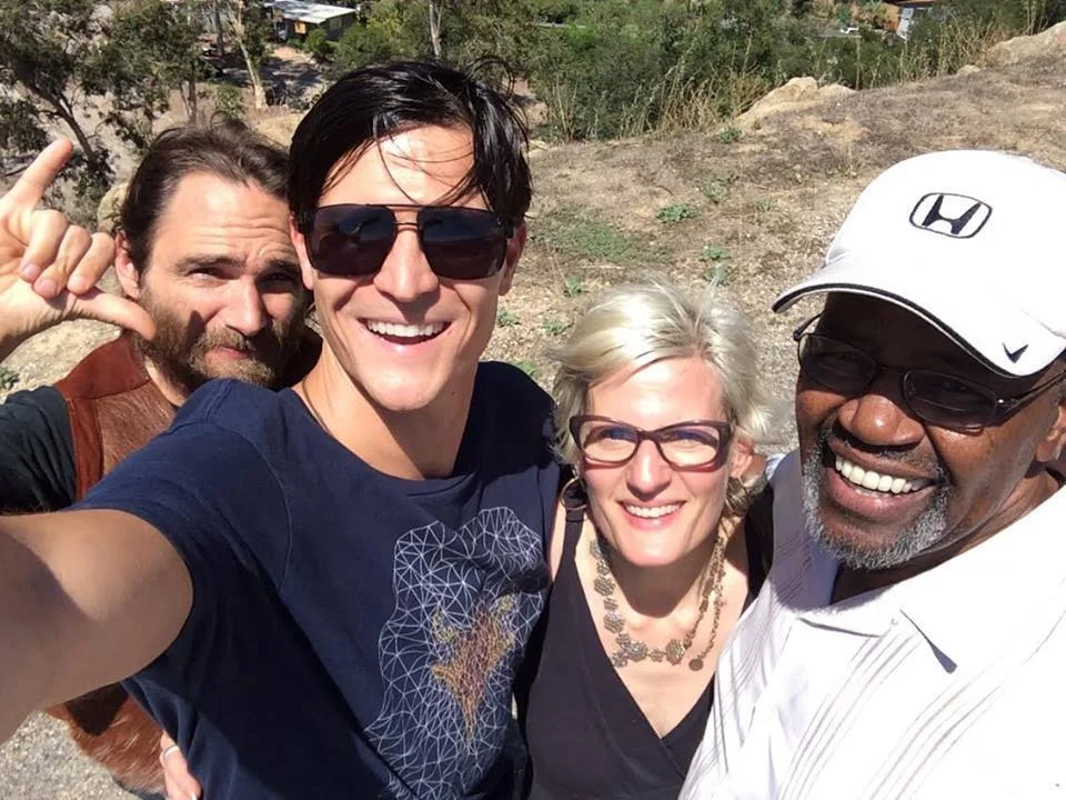 Road Trip with Tribe to meet with more Tribe in Ojai, August 2015 -- Jonathan Talat Phillips , slated to assist with shenanigans and promotions, Christopher Hodson , will be assisting the Sacred Justice Network and Hollywood Veteran Actor, Albert Hall of New World Media -- a new non-profit "High Vibe Hollywood" production company, readying to begin production on first feature film projects. 