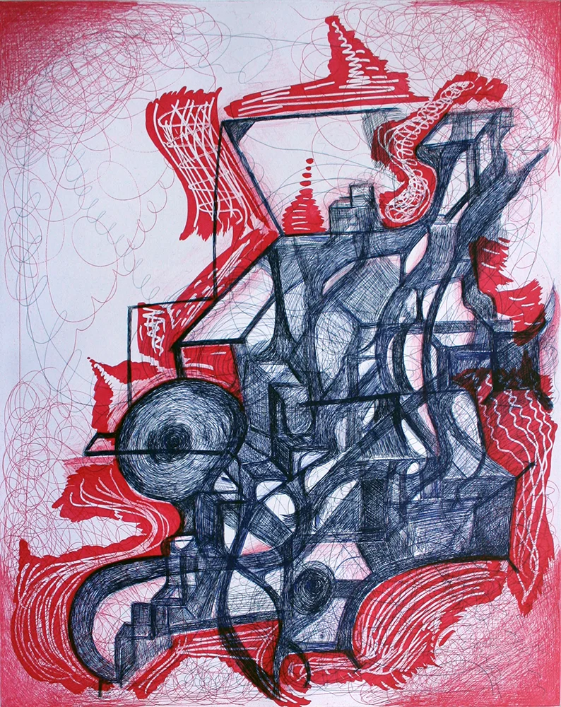 Untitled (pink-blue hardground), 2011