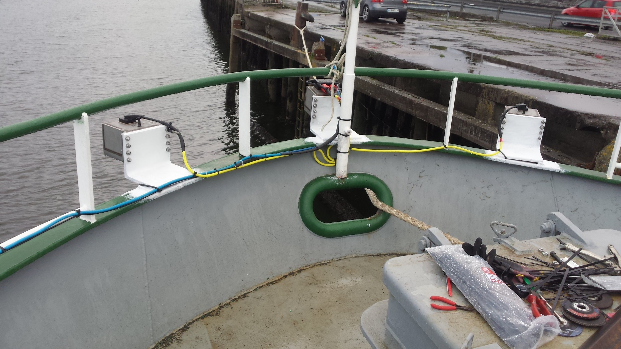 Wave sensors installed on the R/V Celtic Voyager