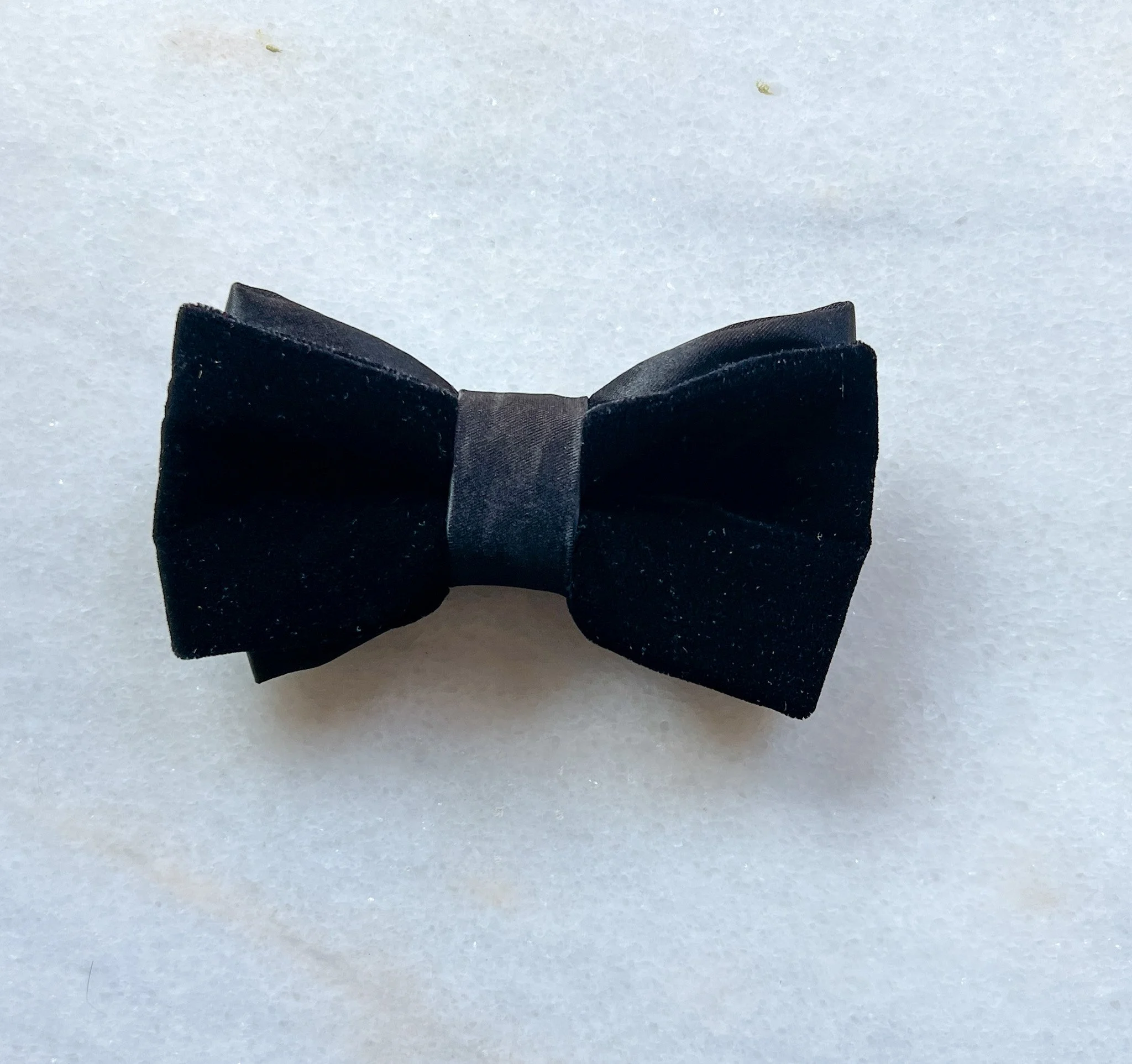 Knotzland Signature Black Velvet + Satin Bow Tie