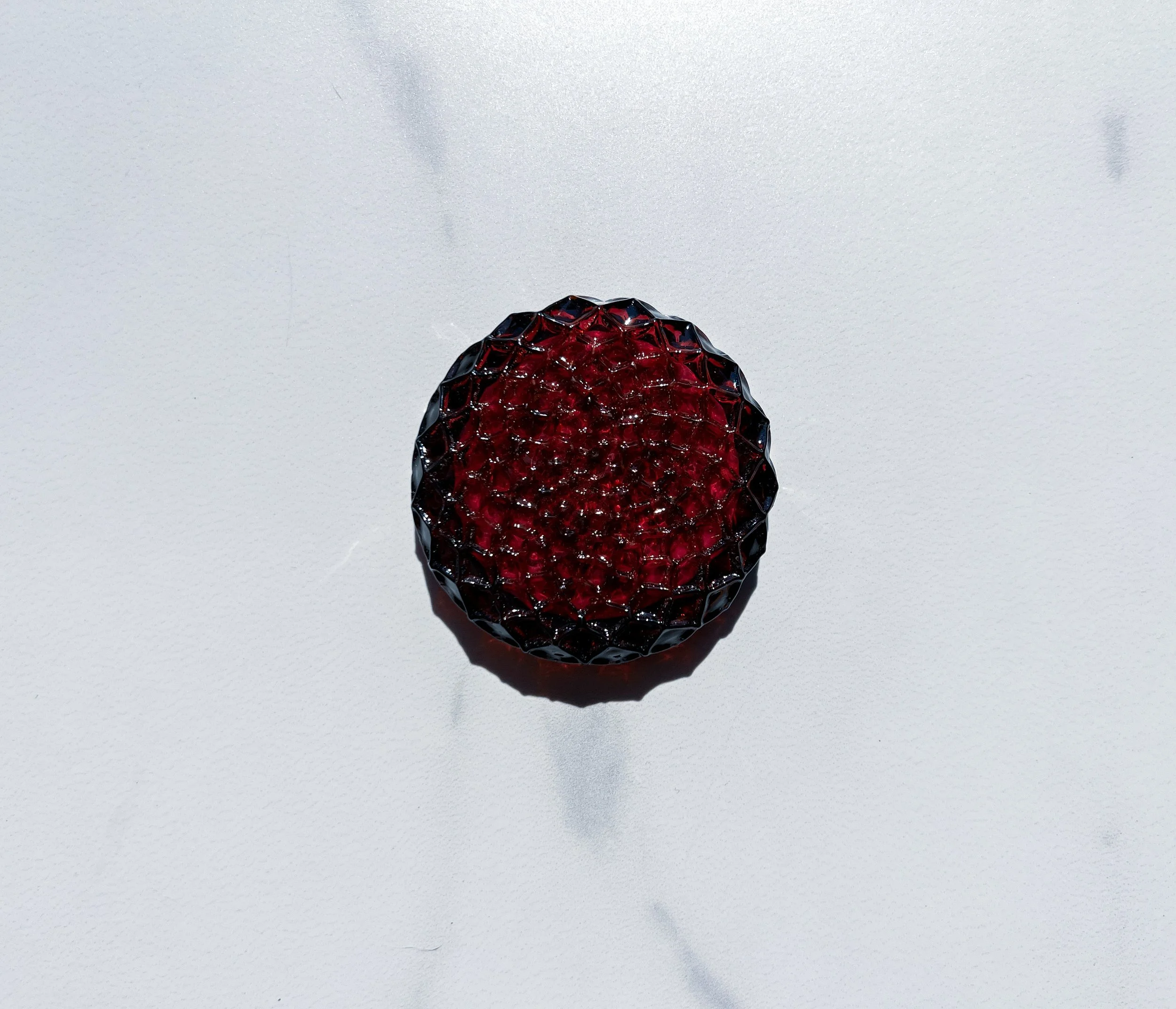 Deep Cranberry Colored large Glass Brooch