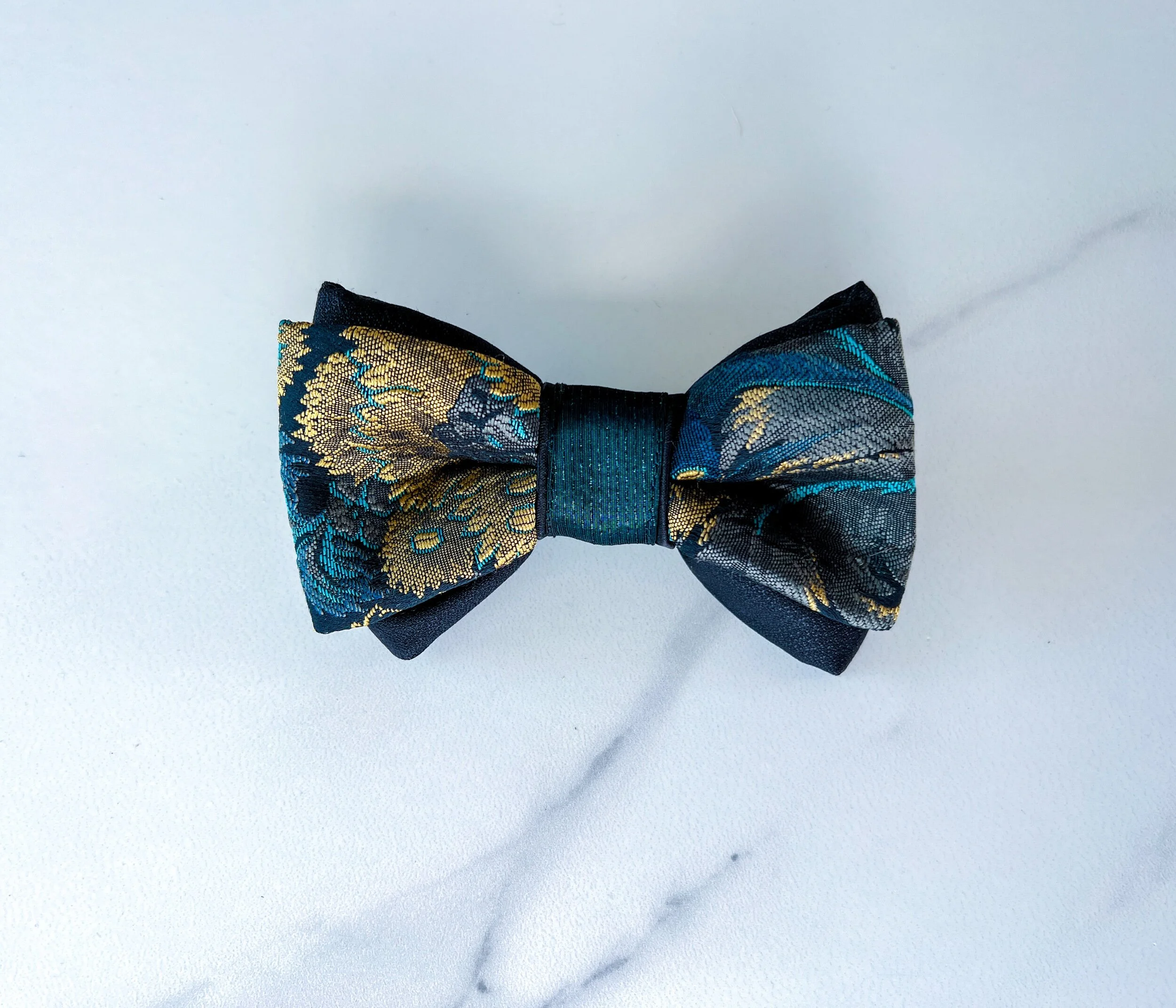 Turquoise and Gold Charm Bow Tie | Alternative Energy Collection