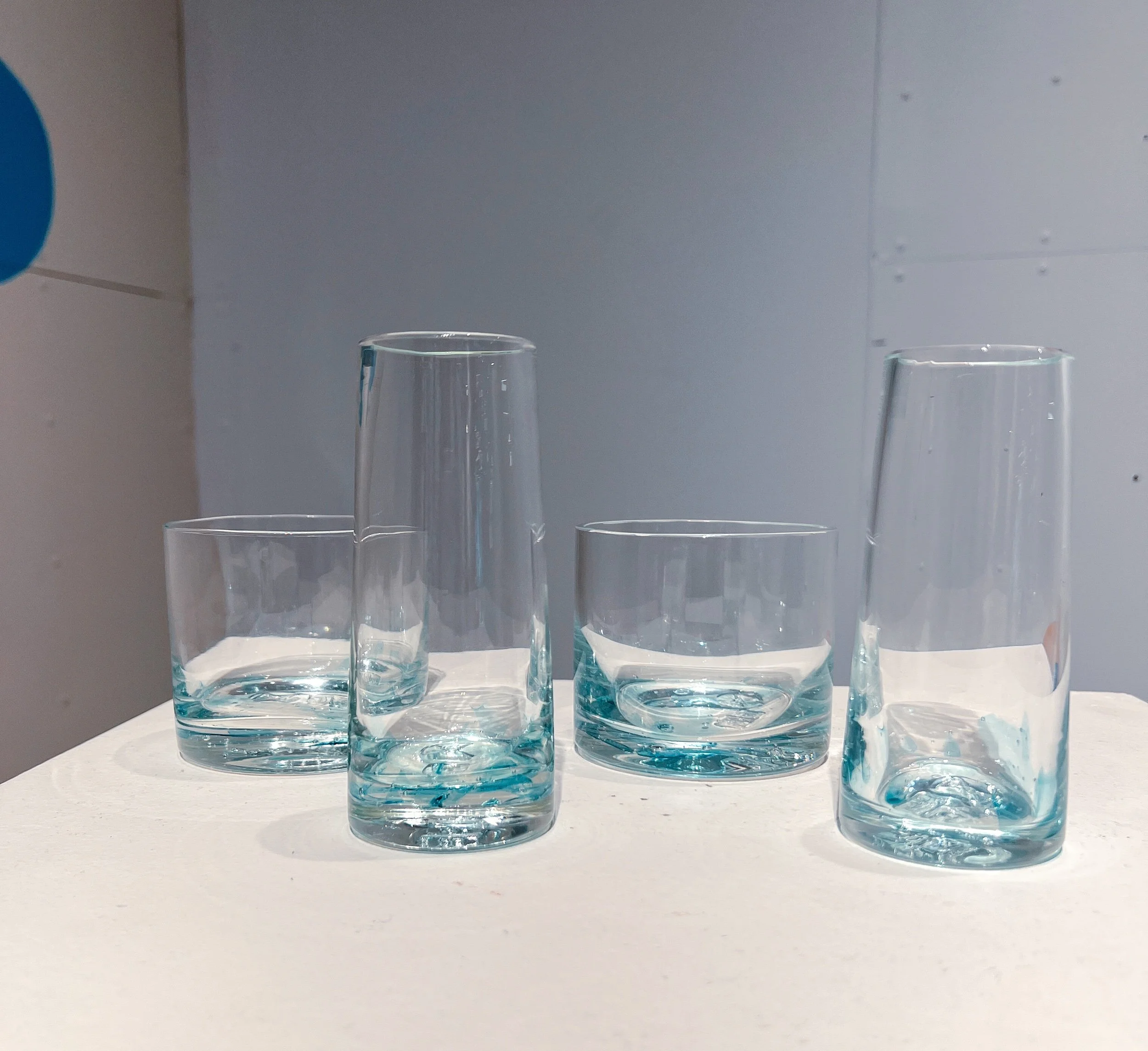 glasses made of recycled glass