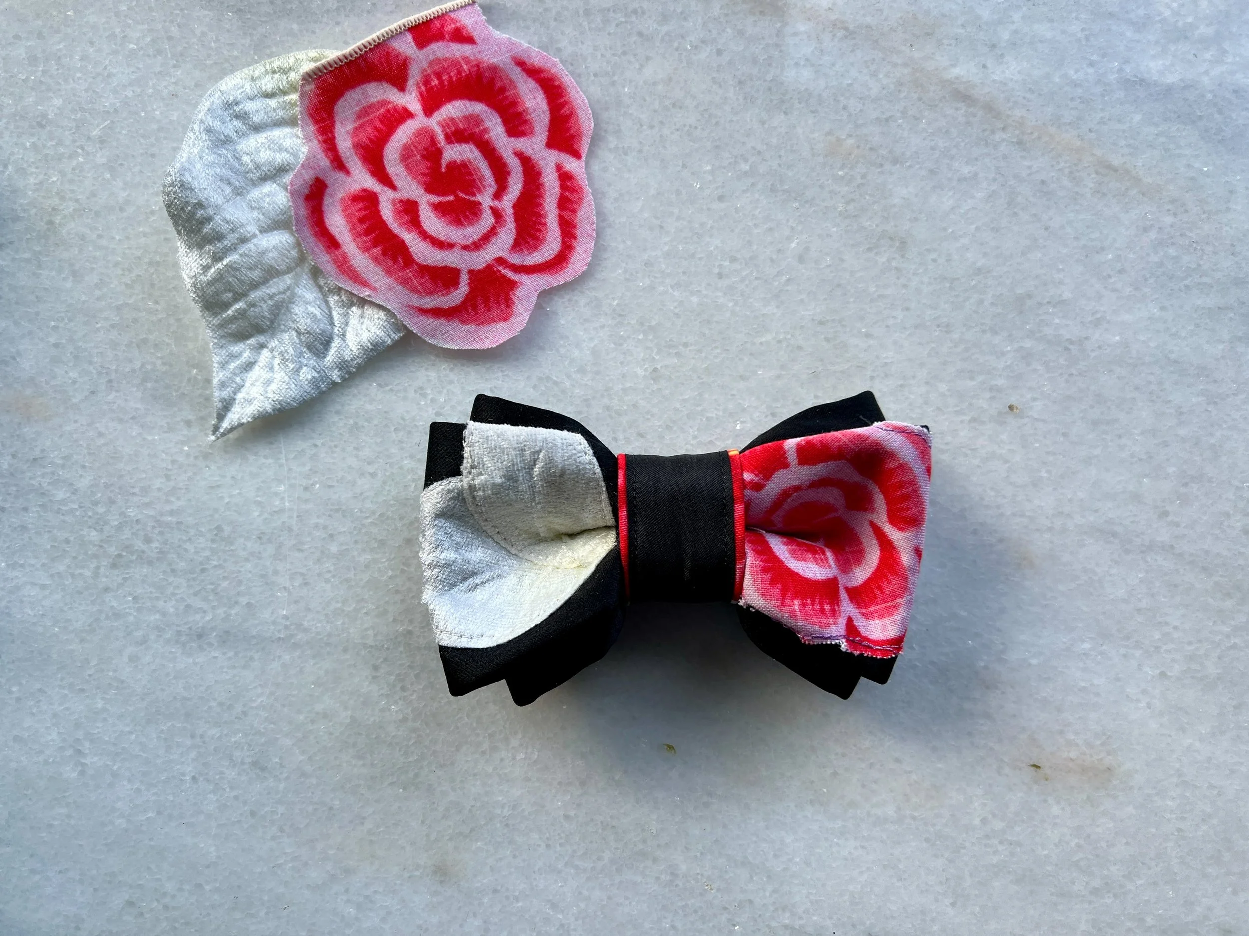 Tomorrow’s Garden I | Velvety Petals and a Rose stitched atop black satin
