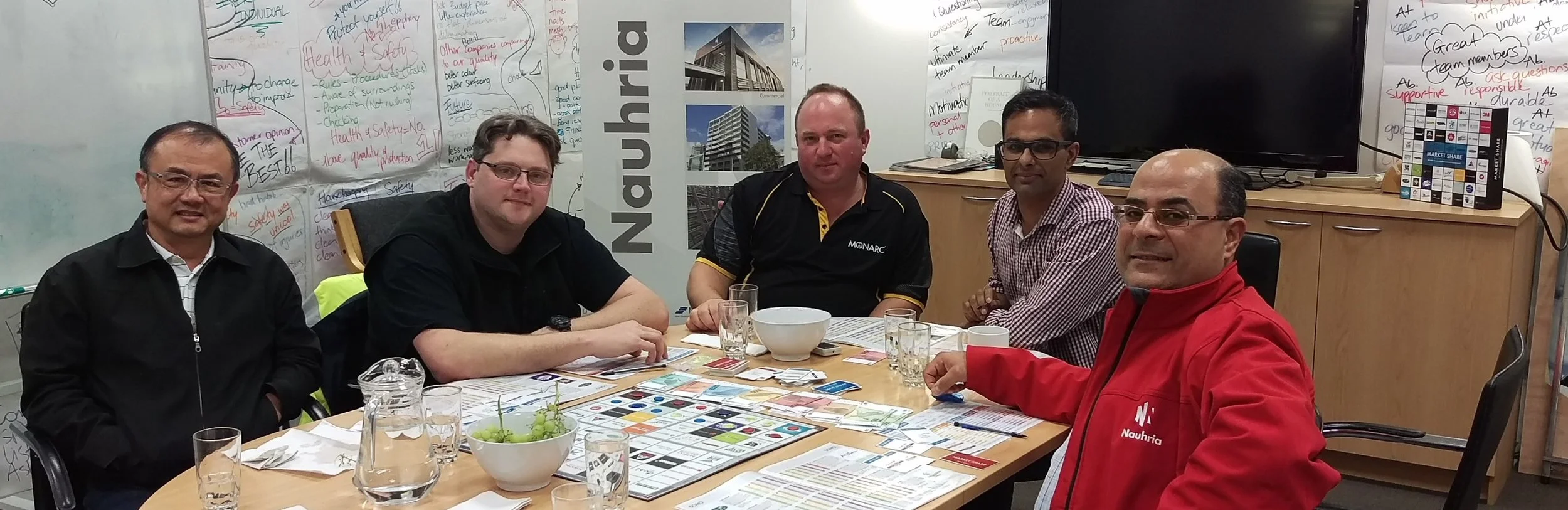 NAUHRIA PRECAST - Management team meet around a game of Market Share - www.nauhria.co.nz