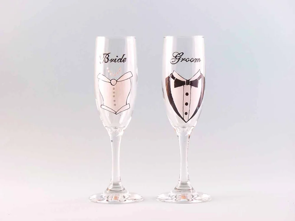white christmas dresses Arte Italica Vetro Platinum Wedding Flute Set of 2