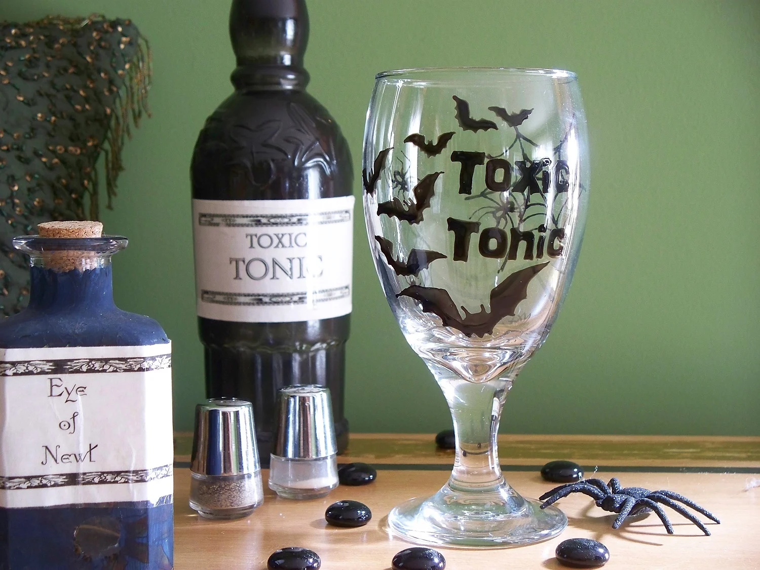 painted Halloween goblet glass