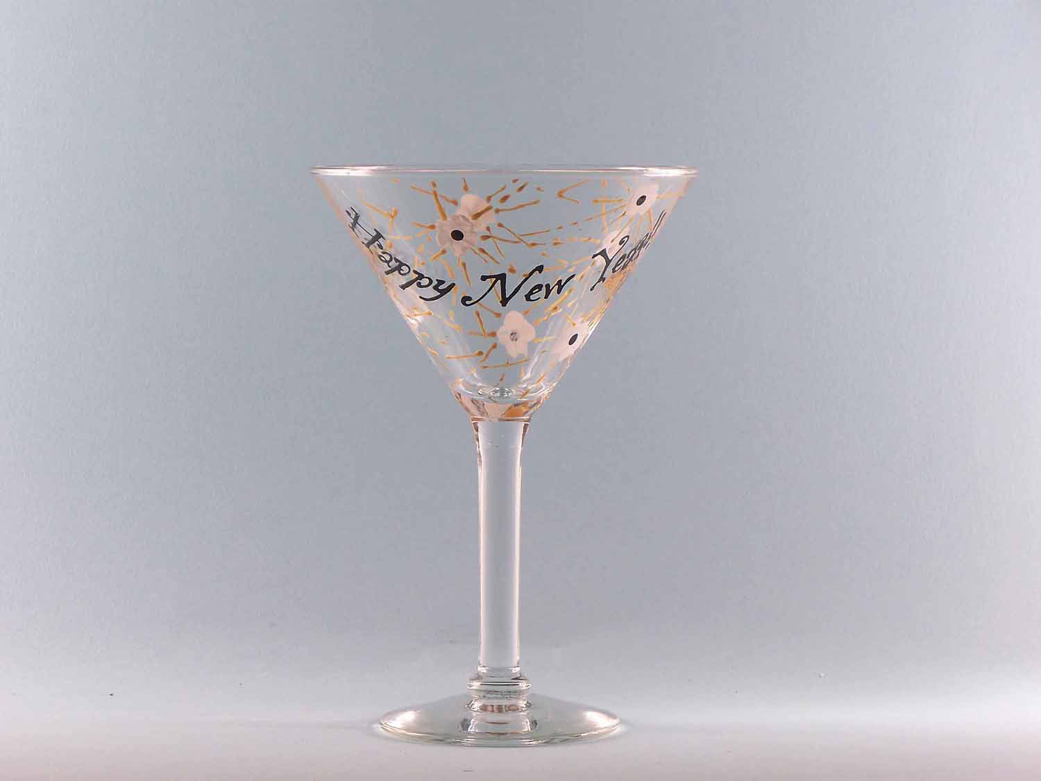 New Years Martini Glass | Hand Painted Personalized Gifts