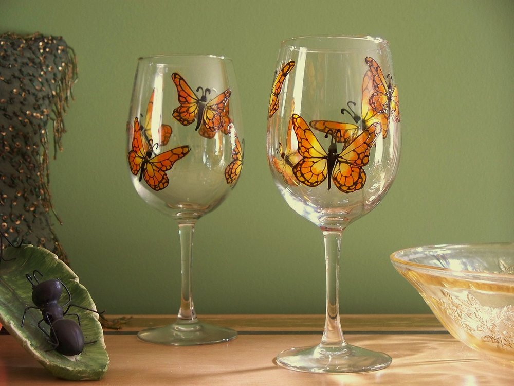 Ladybug Wine Glasses, Set of Two