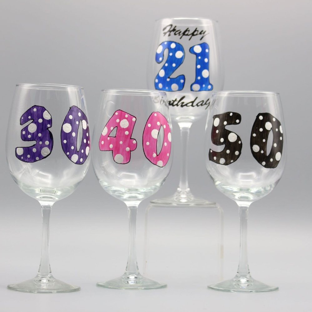 4 glasses of wine in a bottle Personalized Wine Glasses, Set of 4