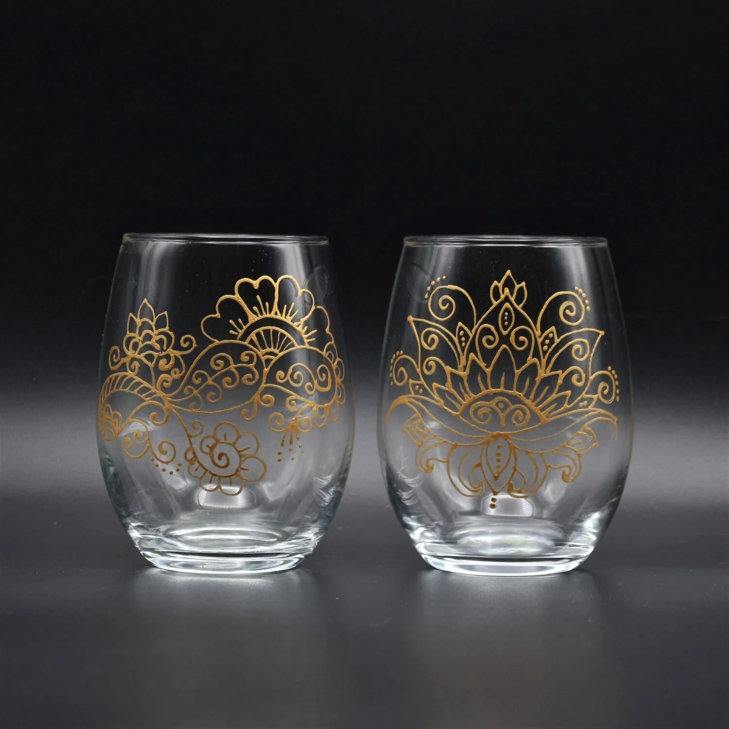 mandala_stemless_wine_glasses_gold