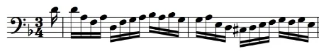BWV 1008, Corrente mm. 1-2 with free onamentation added