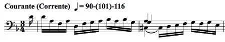 BWV 1008, Corrente mm. 1-2
