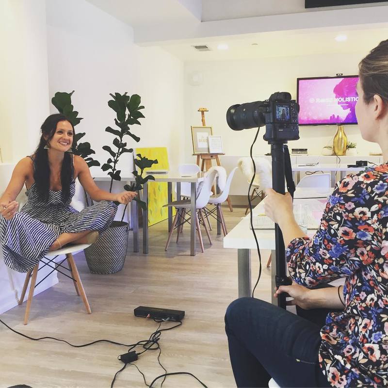 (One of our gorgeous clients, Rachel of Rose Holistic with our bad-ass videographer, Sophia of Hi5Studio )