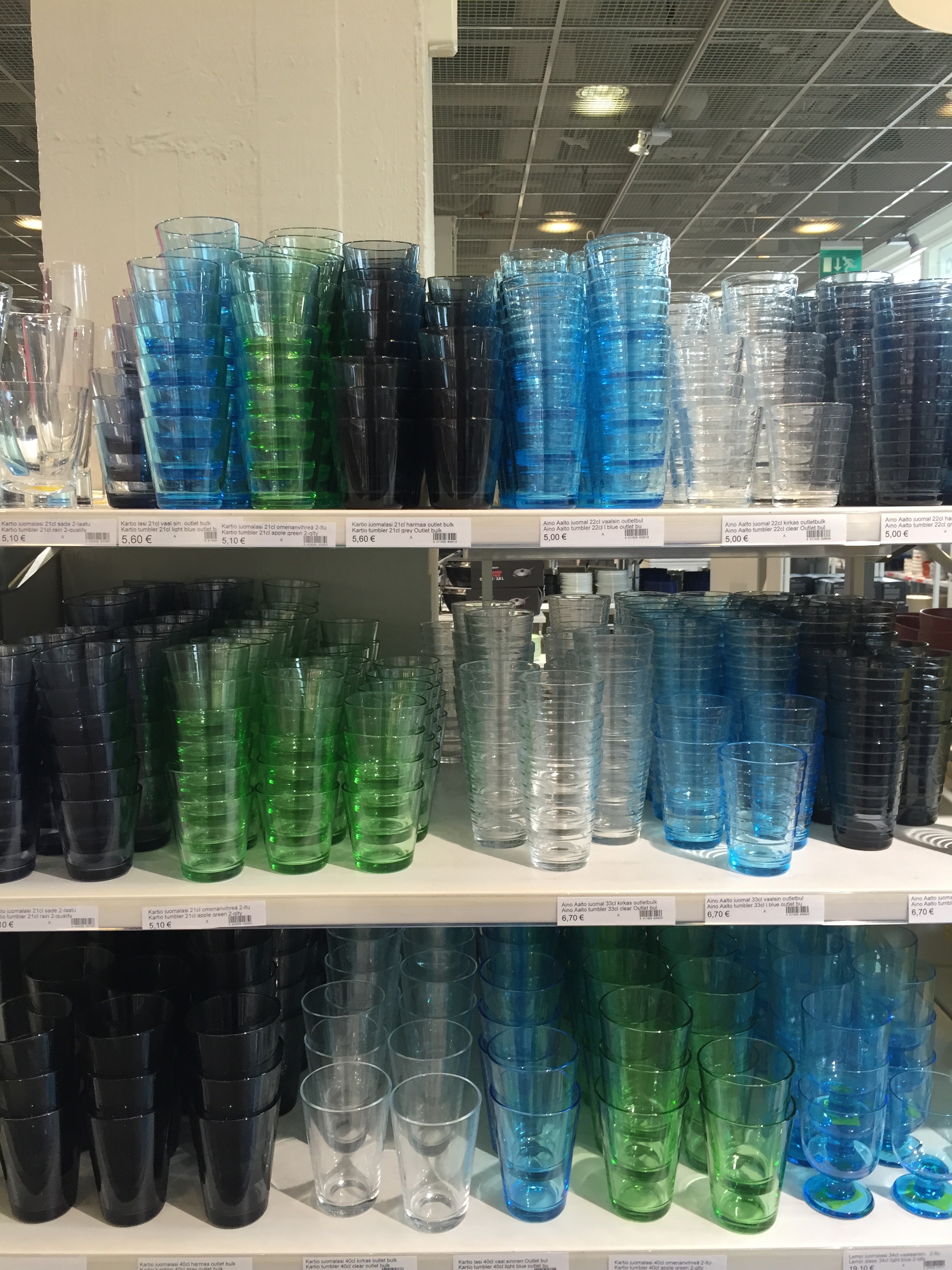 ALL the Aalto glasses at the Iittala outlet / 12 July 2015