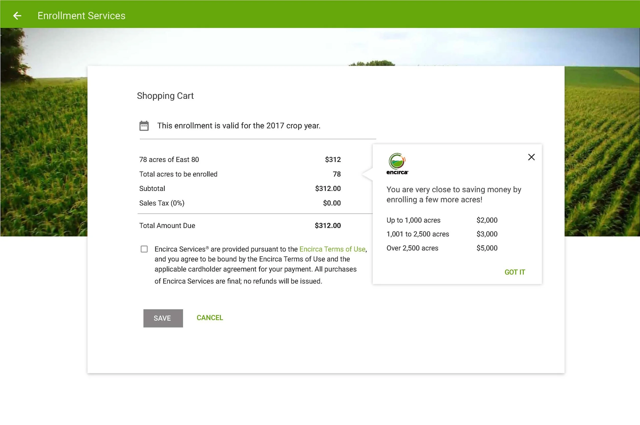 Encirca Shopping Cart Image