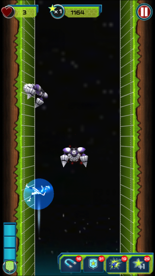 2. Jumping through enemies & projectiles who are in mid air will win the player a shield.