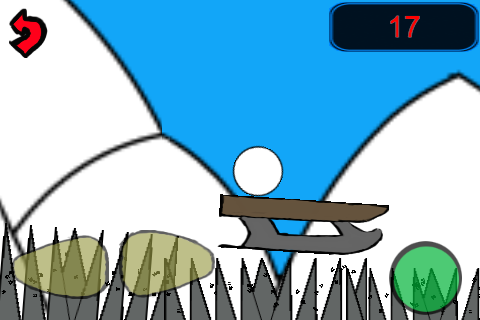 4. I tried different things in later levels like a sled the player would have to balance their ball on while it slid over spikes.