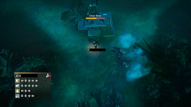 I n this image we can see the player’s four chosen stratagems for this level and the button combinations to call them in.