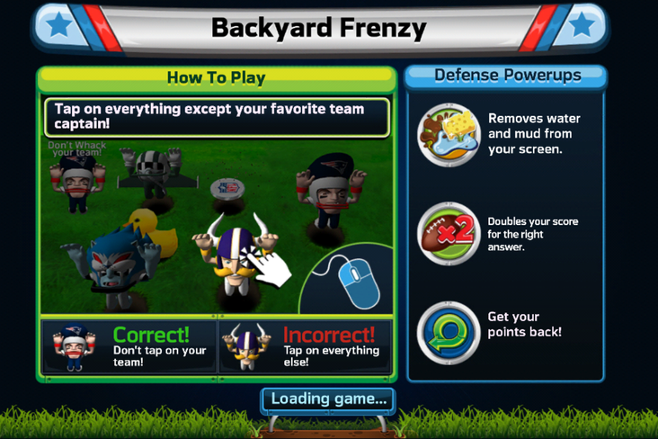 This question was actually asked about the loading screens, which taught the players to play the games in GameDay Heroes. You could see how this was a tricky question because this is how players were taught to play the game