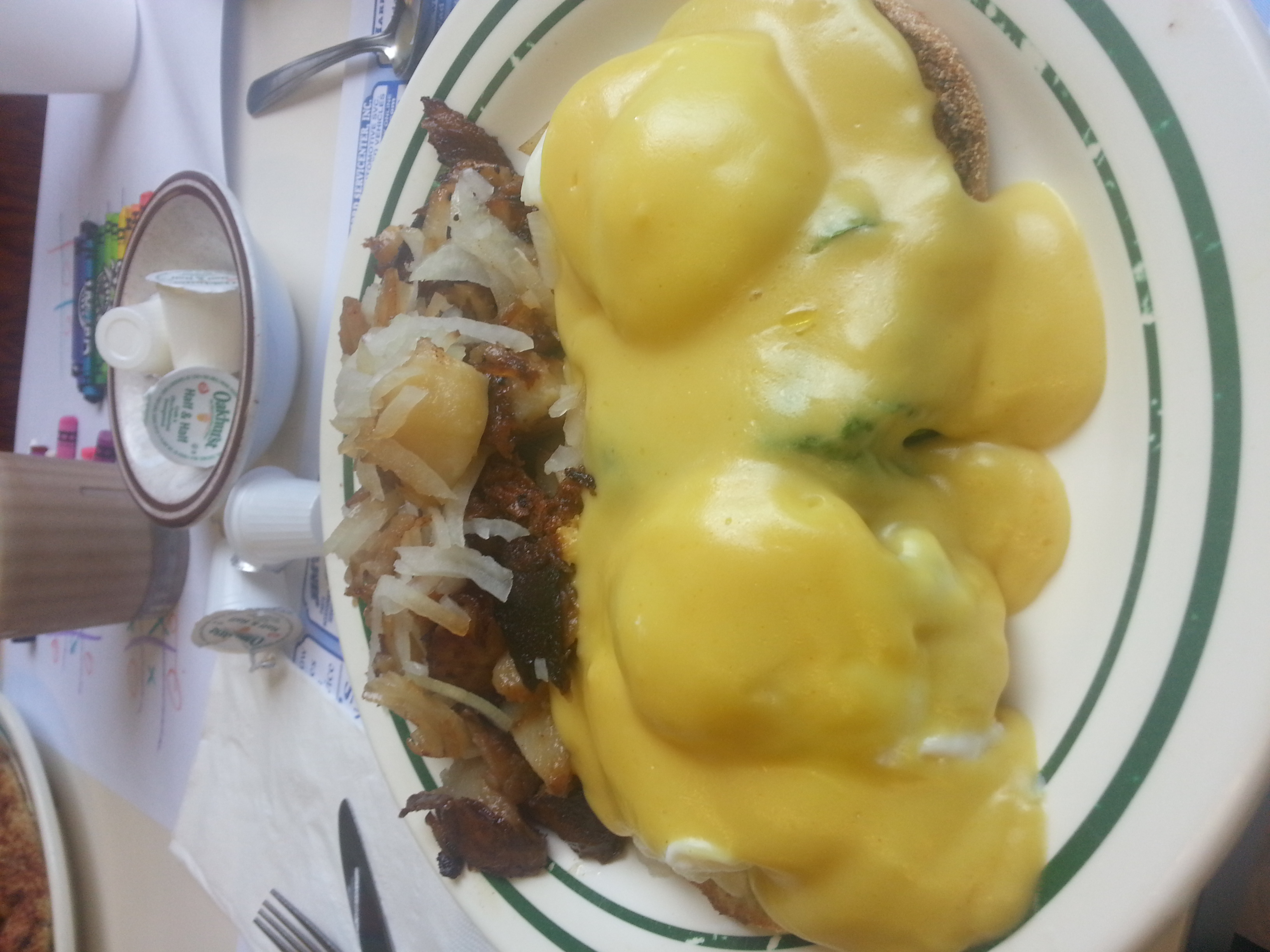 My eggs florentine with breakfast potatoes were scrumptious!