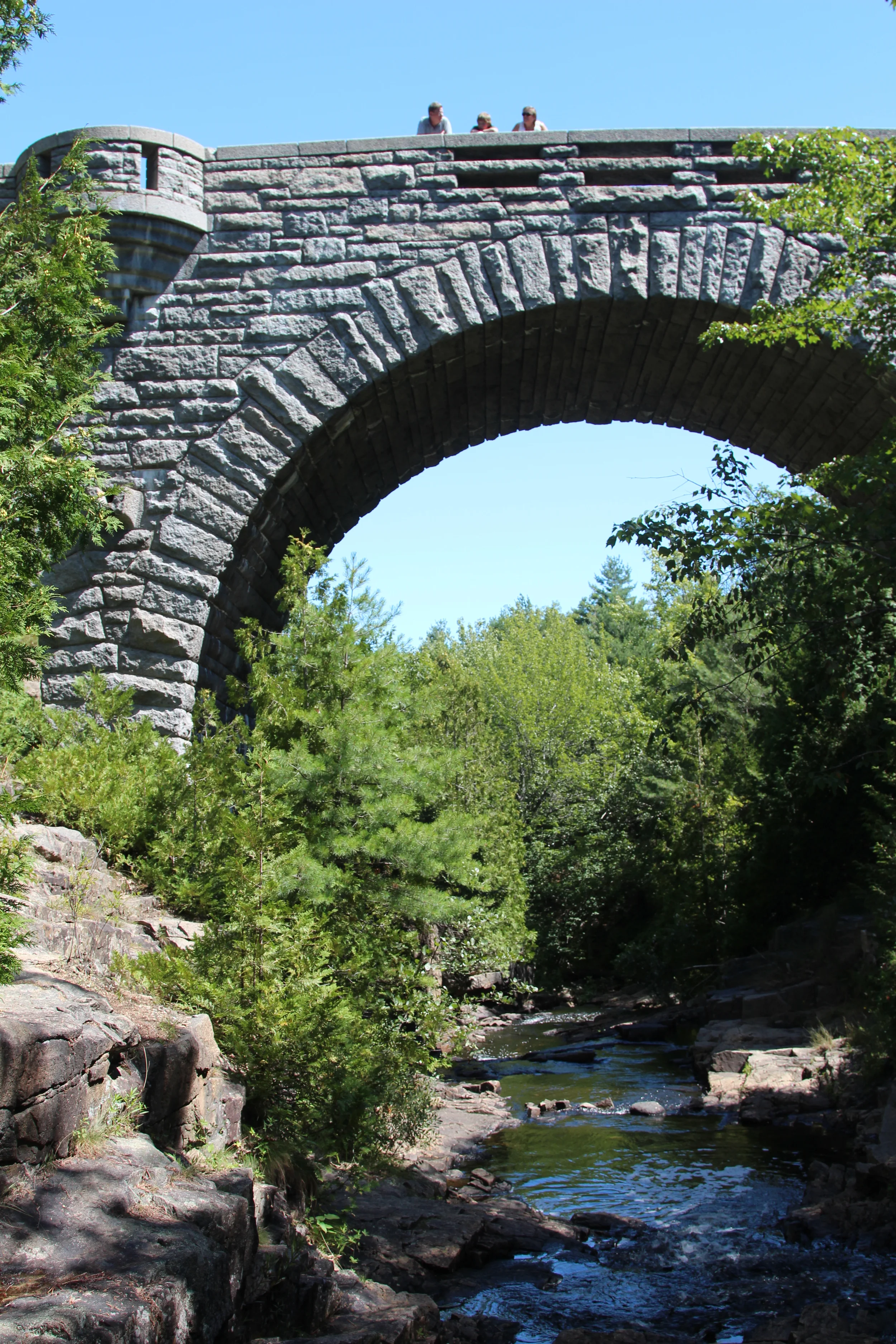 Underneath the bridge we explored was a rocky stream.