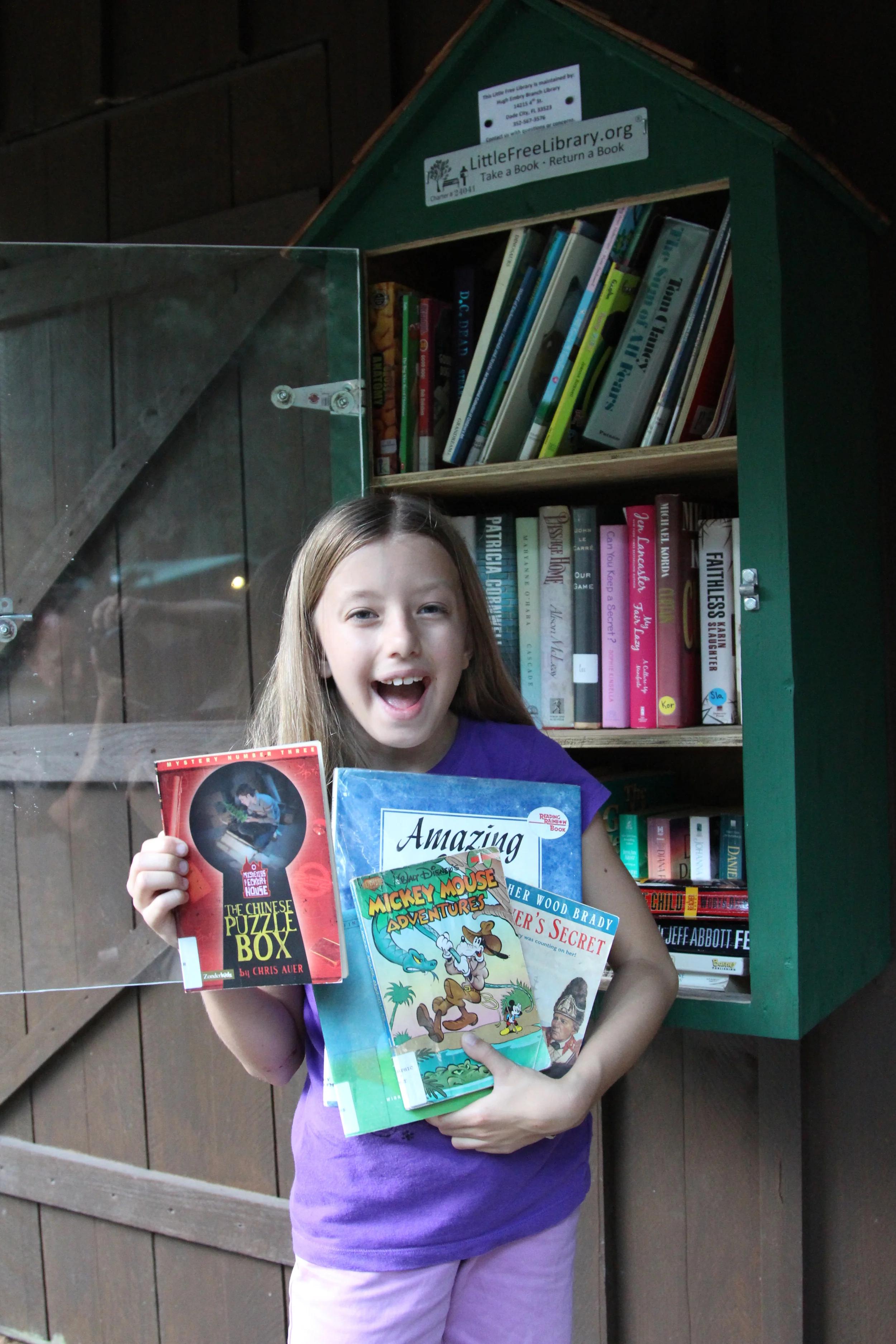 ...and borrowed these books which she had not! New material!