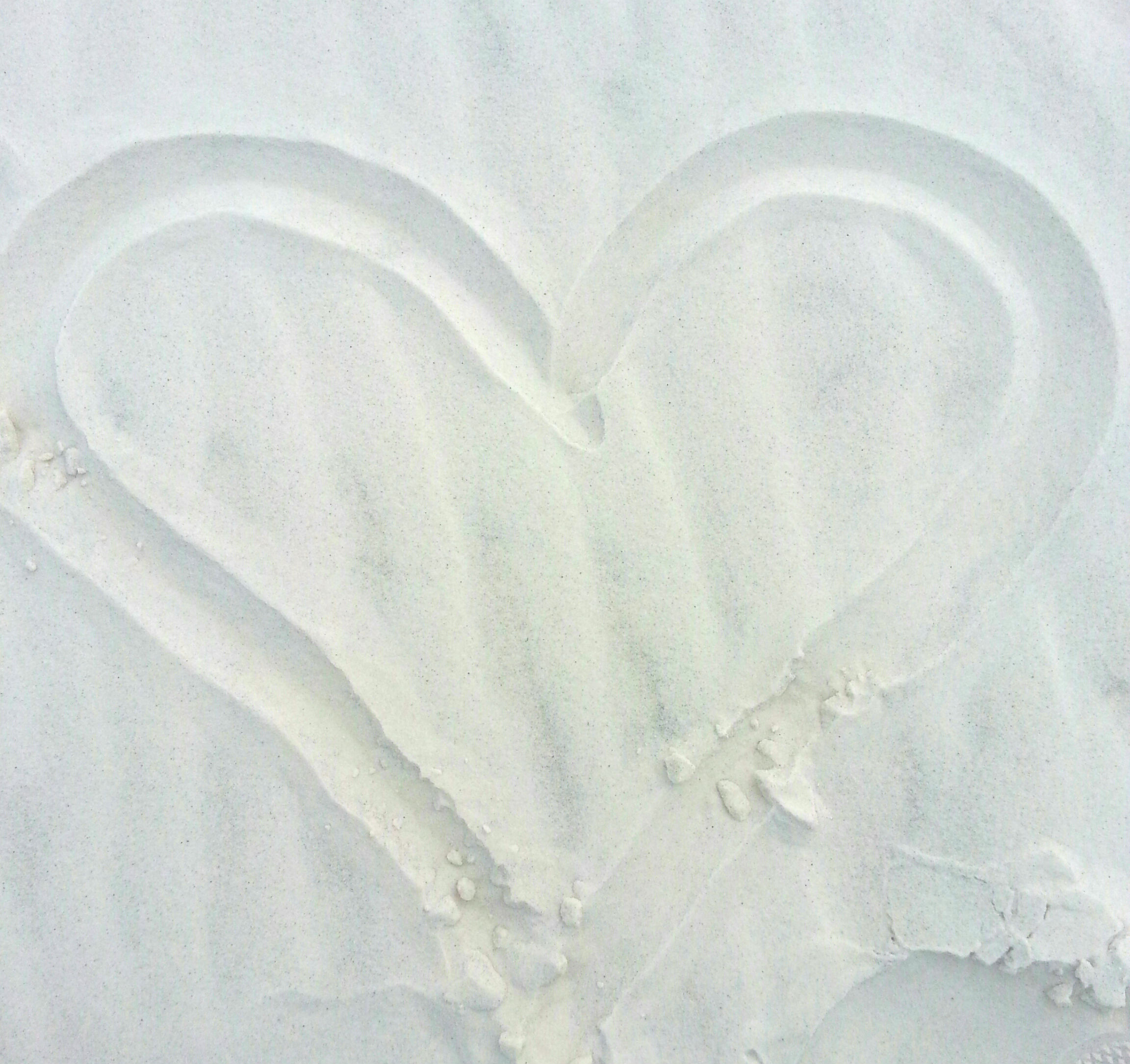 Our Heart in the white sand.