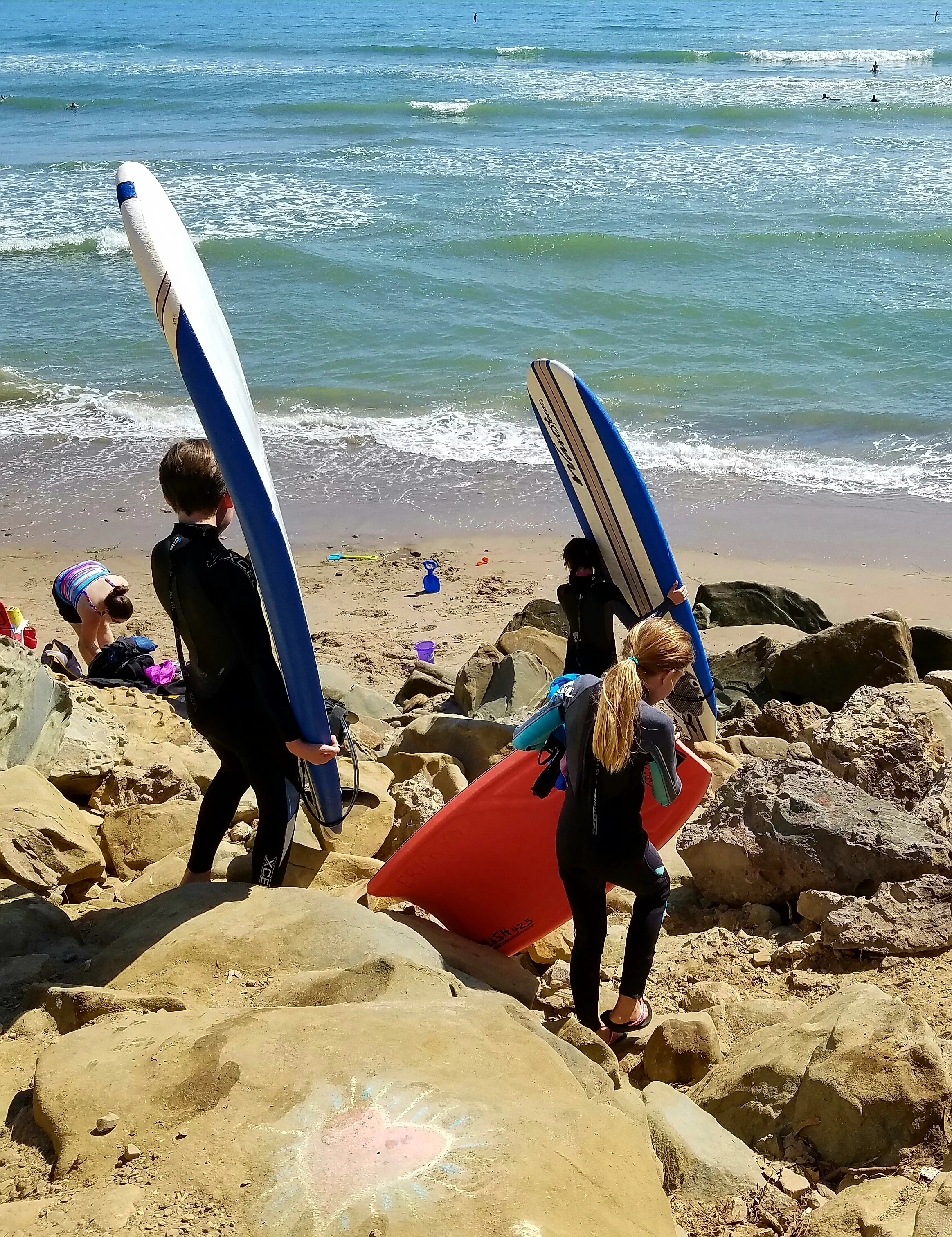 Making their way down to the beach was the first obstacle of the day.
