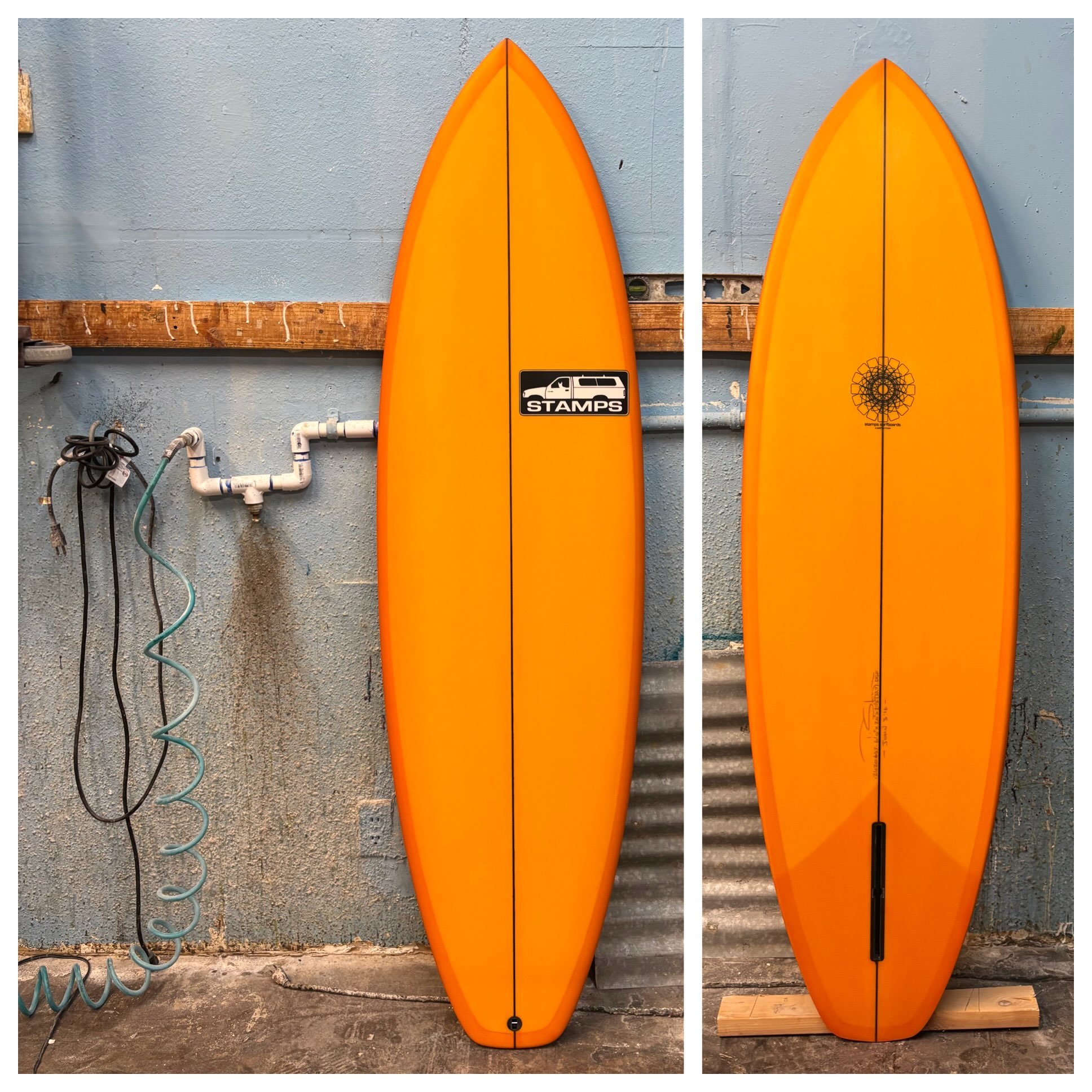 :: DSF model :: 6&rsquo;0&rdquo; x 20&rdquo; x 2 1/2&rdquo; at a fine foiled 33.7L :: orange resin tint :: single box :: soft diamond tail :: a modern single fin design ::