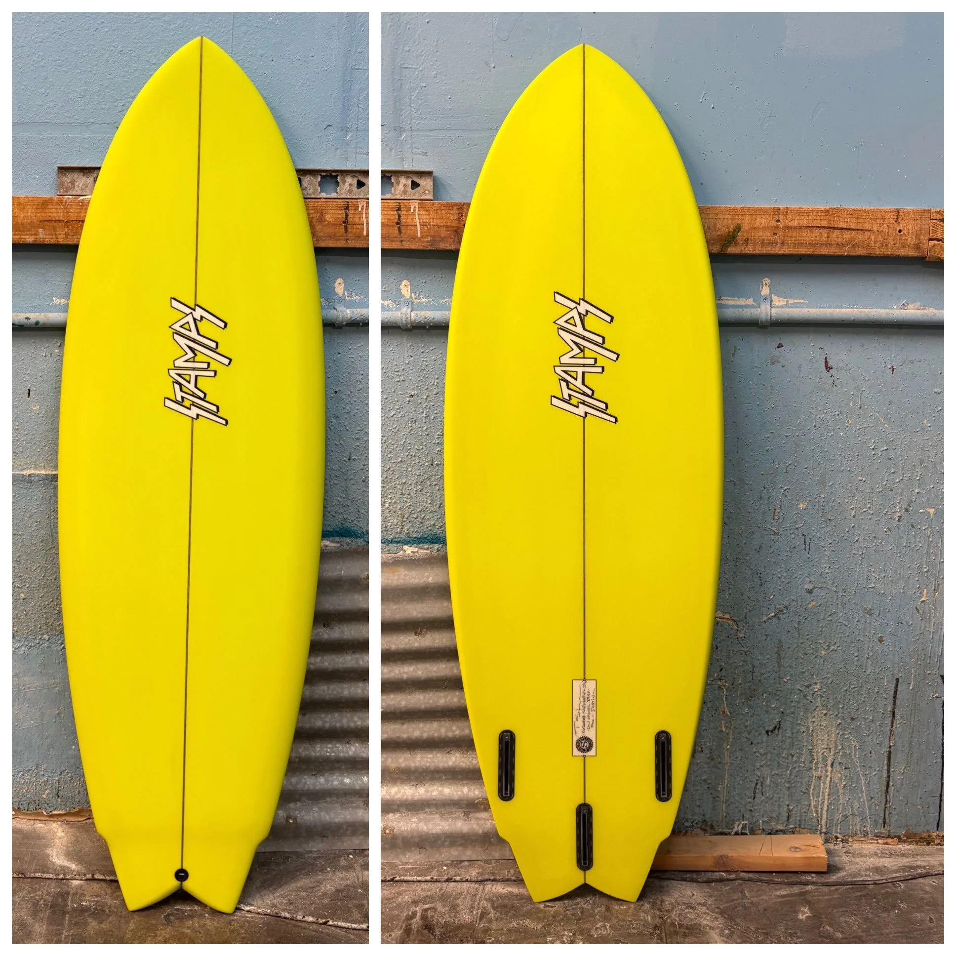 :: Can&bull;Opener :: 5&rsquo;5&rdquo; x 20 5/8&rdquo; x 2 5/16&rdquo; :: 29.5L of finely foiled foam :: twin with trailer option :: foam spray in &lsquo;highlighter yellow&rsquo; ::