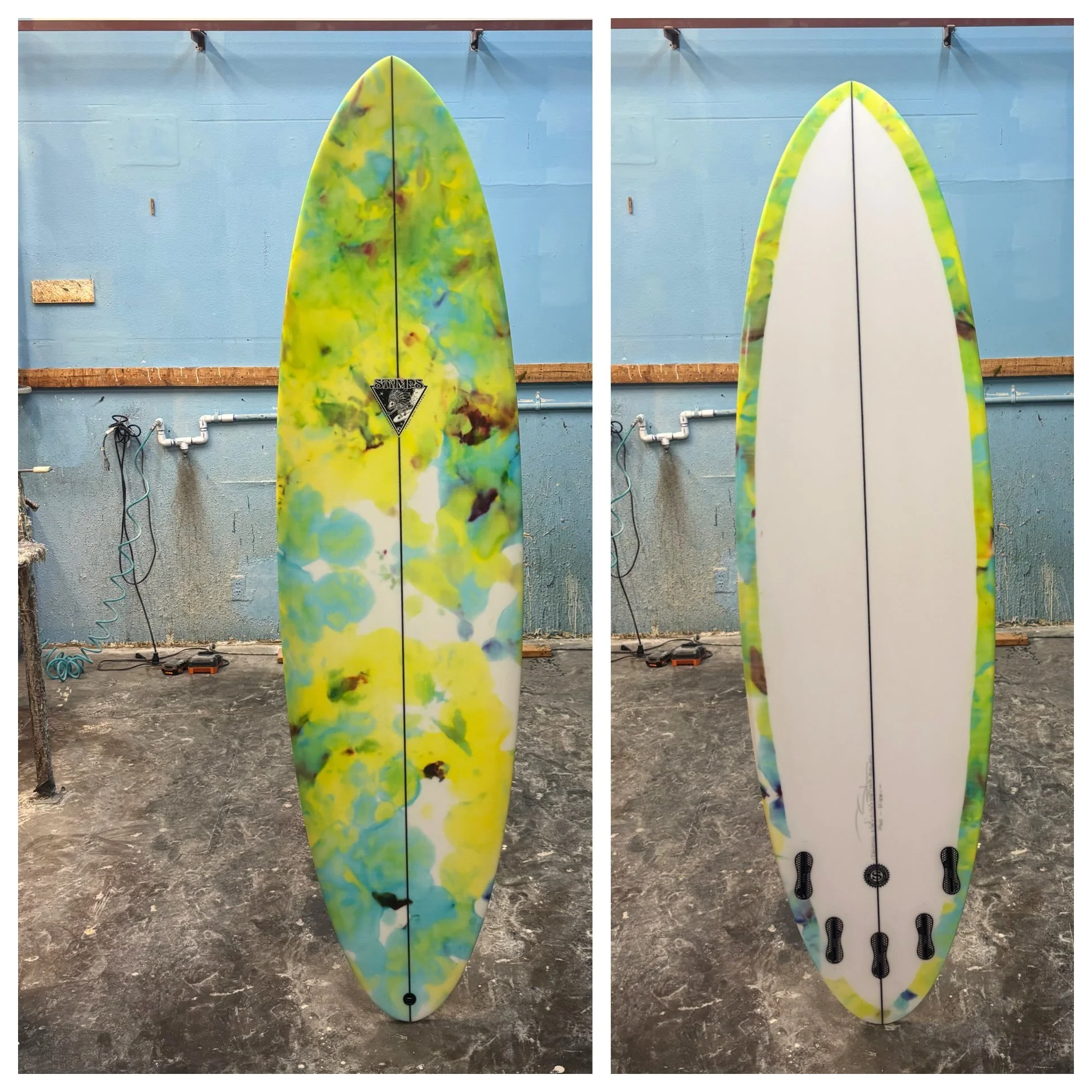 :: &lsquo;middy&rsquo; madness :: Roswell :: 6&rsquo;8&rdquo; x 21.25&rdquo; x 2.50&rdquo; :: finely foiled 39.5L :: fun fabric dye ::