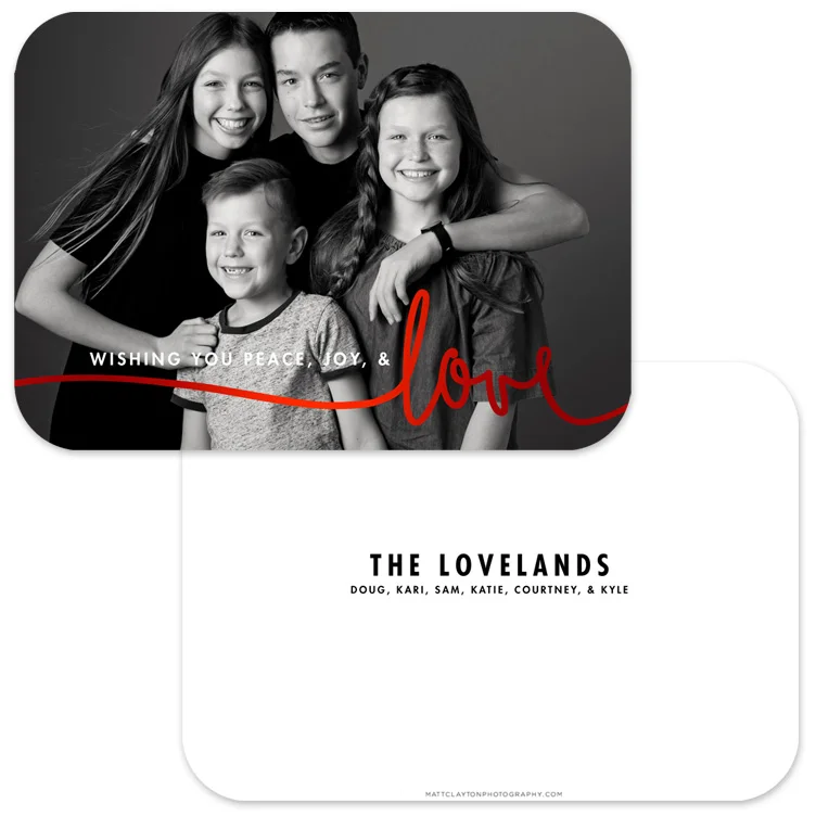LOVE SCRIPT with red foil