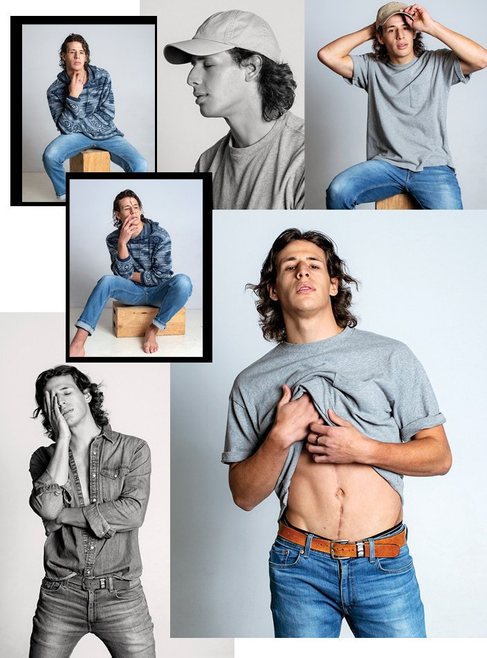 Daniel Ferreira Poses in a T-Shirt & Jeans for Wong Sim – The Fashionisto
